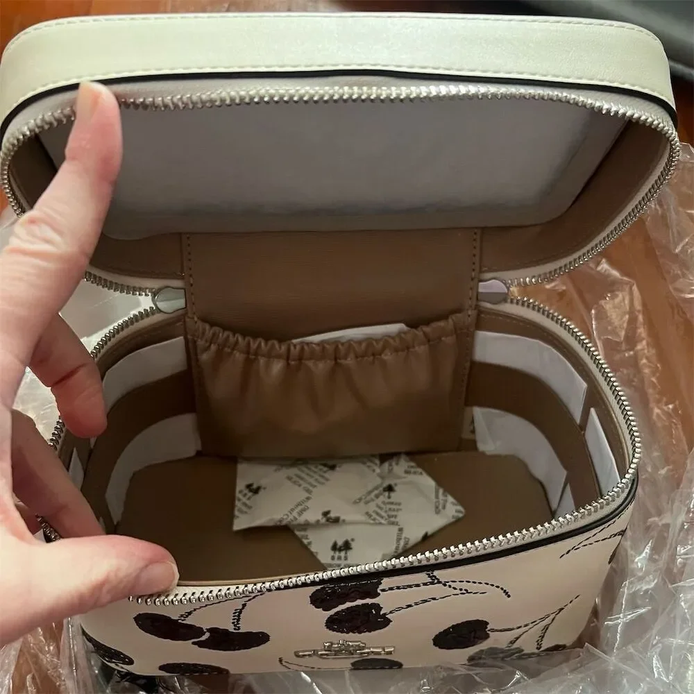 COACH Jewelry Cosmetic & Make up Case w Cherry Print AUTHENTIC New Coach Pkg’d